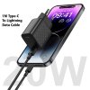 Lito - Wall Charger LC13L sieťová nabíjačka (Lightning kábel v balení, USB-C, PD20W, GaN technológia, nehorľavý PC materiál, EU vidlica) - čierna