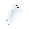 3mk - Wall Charger Hyper sieťová nabíjačka (USB-A + USB-C, 20W, Power Delivery & Quick Charge) - biela