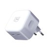 3mk - Wall Charger Hyper sieťová nabíjačka (2× USB-C, 35W, 90° vstup nabíjačky, kompaktný dizajn) - biela