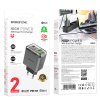 Borofone - Wall Charger Lena BN20 sieťová nabíjačka (dual port, USB-C + USB-A, PD35W, QC3.0, nehorľavý PC materiál, 5V/3A) - sivá Metal Gray