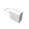 Fixed - Wall Charger sieťová nabíjačka (super rýchlonabíjanie, 2× USB-C, Power Delivery 3.0, 65W) - biela