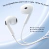 Baseus - Wired Earphones Encok CZ19 káblové slúchadlá (USB-C, 13 mm meniče, 60° semi-in-ear, všesmerový mikrofón) - biele