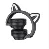 Borofone - Wireless Headphones Cat Ear BO18 bezdrôtové slúchadlá (Bluetooth 5.0, 400 mAh, ergonomický dizajn, LED svetlá) - čierne