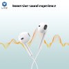 Lito - Wired Earphones LF01A káblové slúchadlá (3.5 mm jack, stereo, half in-ear, HD mikrofón, 1.2 m) - biele