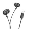 Borofone - Wired Earphones Delicious BM77 káblové slúchadlá (USB-C, mikrofón, stereo bass, Hi-Fi zvuk, univerzálne, 1.2 m) - čierne