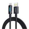 Baseus - Data Cable Lit dátový a nabíjací kábel USB na USB-C Fast Charge 100 W s LED podsvietením a ovládacím tlačidlom, 1 m – čierny (Cosmic Black)