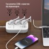 ColorWay - Extension Cord predlžovací kábel 3× AC 220 V, 2× USB QC3.0 a 2× USB-C PD Fast Charge 65 W, 13 A, GaN3 Pro, 2 m – biely