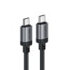 Acefast - Data Cable dátový a nabíjací kábel USB-C na USB-C Fast Charge 60 W (3 A), nylonové opletenie, 1,2 m – čierny