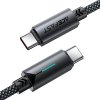 Acefast - Data Cable dátový a nabíjací kábel USB-C na USB-C Fast Charge 60 W (3 A), nylonové opletenie, 1,2 m – čierny