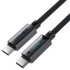 Acefast - Data Cable dátový a nabíjací kábel USB-C na USB-C Fast Charge 60 W (3 A), nylonové opletenie, 1,2 m – čierny