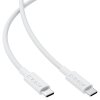 Acefast - Data Cable dátový a nabíjací kábel USB-C na USB-C Fast Charge 60 W (3 A), nylonové opletenie, 1,2 m – biely