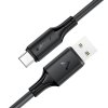 Acefast - Data Cable dátový a nabíjací kábel USB na USB-C Fast Charge 3 A, mäkký silikón, odolný proti ohybu, 1,2 m – čierny
