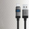 Acefast - Data Cable dátový a nabíjací kábel USB-A na USB-C Fast Charge 66 W s digitálnym displejom, zliatina zinku, 1,2 m – čierny