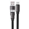 Acefast - Data Cable dátový a nabíjací kábel USB-C na USB / USB-C Fast Charge 60 W (3 A), odolný proti ohybu, zliatina zinku, 1,2 m – čierny