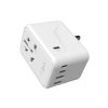 Fixed - Travel Adapter Voyager cestovný adaptér pre EU / UK / USA / AUS s 2× USB a 3× USB-C, GaN, PD 65 W, 10 A / 2500 W – biely