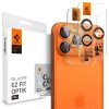 Spigen - Optik.tR EZ Fit Pro Camera Glass ochranné sklo na šošovky fotoaparátu (2 ks) pre iPhone 14 Pro / 14 Pro Max / 15 Pro / 15 Pro Max / 16 Pro / 16 Pro Max / 17 Pro / 17 Pro Max – oranžové