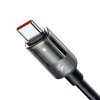 Mcdodo - Data Cable dátový a nabíjací kábel USB na USB-C Super Charge 6 A, priehľadný dizajn, automatické vypnutie, 1,2 m – čierny