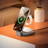 Yesido - Wireless Charging Station (DS26) magnetická bezdrôtová nabíjacia stanica pre telefón, hodinky a slúchadlá, skladacia, stojan, nočné svetlo, 15 W – sivá