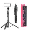 Techsuit - Selfie Stick (L16) - Stable Tripod Mount, 1/4 Screw Interface, Wireless Remote, Balance Steady Shot, 157cm - Black