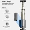 Techsuit - Selfie Stick (L03) selfie tyč so stabilným statívom, Bluetooth diaľkové ovládanie, hliníková zliatina, 83 cm – čierna