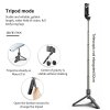 Techsuit - Selfie Stick (L03) selfie tyč so stabilným statívom, Bluetooth diaľkové ovládanie, hliníková zliatina, 83 cm – čierna