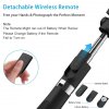 Techsuit - Selfie Stick (L01) selfie tyč so stabilným statívom a výsuvným ramenom, Bluetooth diaľkové ovládanie, 70 cm – čierna