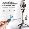 Techsuit - Selfie Stick (Q08) selfie tyč s anti-shake statívom, Bluetooth diaľkové ovládanie, 360° rotácia, hliníková zliatina, 75 cm – čierna