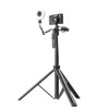Techsuit - Selfie Stick (C05) - Large Ajustable Tripod with Bluetooth Remote Control, 360, Aluminium Alloy, 205cm - Black