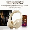 Acefast - Wireless Headset bezdrôtový headset Bluetooth 5.4 s ANC, redukciou hluku a 3D zvukom, profesionálne Hi-Fi – biely