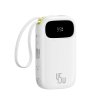 Baseus - Power Bank EnerFill FC31 Qpow 3 (E0028D01) - USB-C/Lightning Cables, 20000mAh, 45W, Digital Display - Moon White