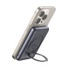Mcdodo - Magnetic Power Bank Meta Series (MC-8361) - Built-in 360° Ring Stand, 5000mAh, 20W, Digital Display - Dark Grey
