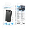 Borofone – Power Bank Clever Series powerbanka 2× USB + USB-C 20000 mAh QC 3.0 22,5W PD20W s LED indikátorom – čierna