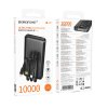 Borofone - Power Bank Clever Series (BJ79) - with Built-in 3x Cable, USB, USB-C, Lightning, Indicator, 2A, 10000mAh - Black