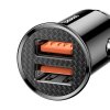 Baseus – Car Charger Circular autonabíjačka 2× USB 5A superrýchle nabíjanie QC 3.0 – čierna