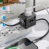Yesido – Wall Charger cestovná sieťová nabíjačka 3× USB + USB-C EU/UK/US/AUS 3.6A – čierna