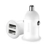 Baseus - Car Charger (CCALLP-02) - 2x USB, Mini Appearance, 4.8A - White