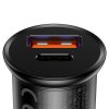 Baseus – Car Charger Circular Metal autonabíjačka USB-C + USB PPS 30W multi-protokol – čierna