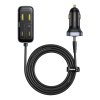 Baseus – Car Charger BackseatPal L1 autonabíjačka 3× USB + 3× USB-C PD3.0 110W rýchle nabíjanie s 1,5 m predlžovacím káblom – čierna