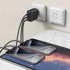 Yesido – Wall Charger sieťová nabíjačka GaN 2× USB-C + USB PD65W QC18W s USB-C káblom 1 m – čierna
