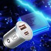 3mk – Car Charger Hyper autonabíjačka USB-A / USB-C 30W hliníkové telo – strieborná