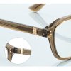 Techsuit - Anti-Blue Light Glasses Reflex PC (2227) - for Men, Round, TR90&Metal Frame, AC Lens - Transparent/Brown
