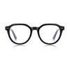 Techsuit – Anti-Blue Light Glasses Reflex PC okuliare proti modrému svetlu pre mužov okrúhle TR90 a kovový rám AC šošovky – čierne