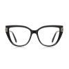 Techsuit - Anti-Blue Light Glasses Reflex PC (2259) - for Women, Oversized, TR90&Metal Frame, AC Lens - Black