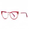 Techsuit - Anti-Blue Light Glasses Reflex PC (2259) - for Women, Oversized, TR90&Metal Frame, AC Lens - Transparent/Red