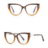 Techsuit - Anti-Blue Light Glasses Reflex PC (2259) - for Women, Oversized, TR90&Metal Frame, AC Lens - Transparent/Leopard