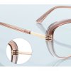 Techsuit - Anti-Blue Light Glasses Reflex PC (2265) - for Women, Butterfly, TR90&Metal Frame, AC Lens - Transparent/Brown