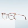 Techsuit - Anti-Blue Light Glasses Reflex PC (2271) - for Women, Rectangle, TR90&Metal Frame, AC Lens - Transparent/Brown