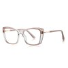 Techsuit - Anti-Blue Light Glasses Reflex PC (2273) - for Women, Oversized, TR90&Metal Frame, AC Lens - Transparent/Brown