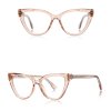 Techsuit - Anti-Blue Light Glasses Reflex PC (2279) - for Women, Cat Eye, TR90&Metal Frame, AC Lens - Transparent/Brown