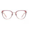 Techsuit - Anti-Blue Light Glasses Reflex PC (82290) - for Women, Cat Eye, TR90&Metal Frame, AC Lens - Gold/Pink